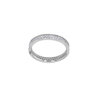 Alliance 2 rangées d'oxydes de zirconium, argent 925/1000 rhodié