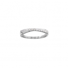 Alliance croisée Or blanc 750/1000 sertie de 13 diamants 0.30ct