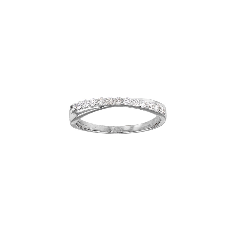 Alliance croisée Or blanc 750/1000 sertie de 13 diamants 0.30ct