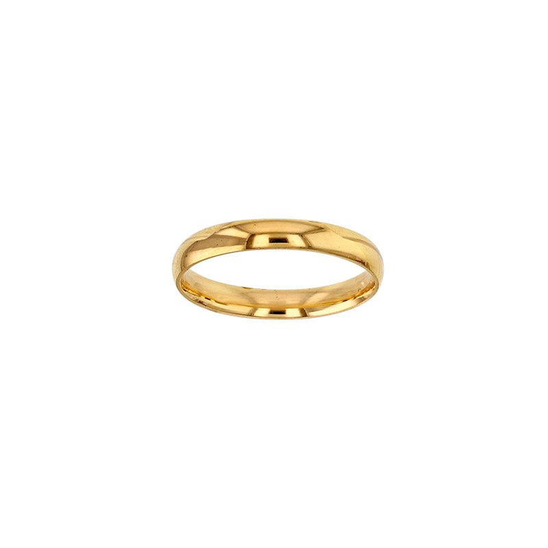 Alliance demi-jonc 3mm, Or blanc 750/1000