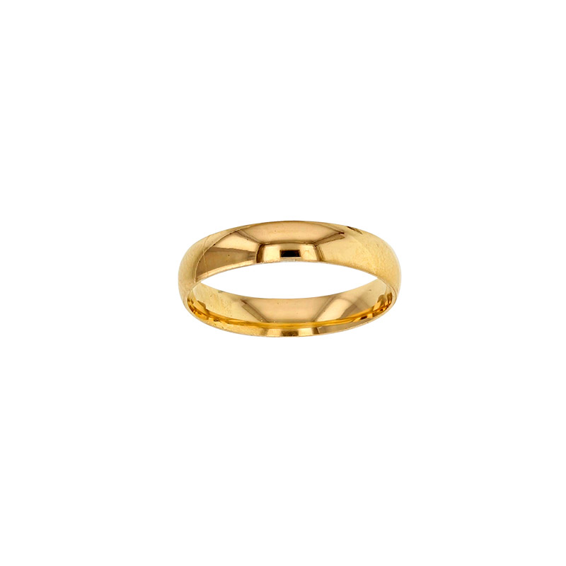 Alliance demi-jonc 4mm, Or blanc 750/1000