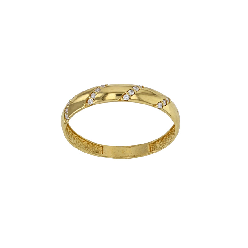 Alliance encerclée d’oxydes de zirconium, Or 375/1000