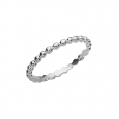 Alliance fantaisie forme petites boules en argent 925/1000 rhodié