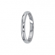 Alliance lisse en argent rhodié 925/1000