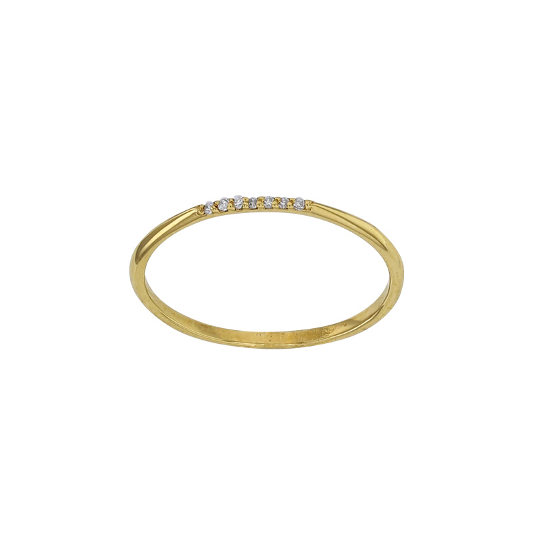 Alliance Or 375/1000 sertie de petites oxydes de zirconium