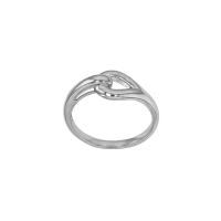 Bague 2 anneaux entrelacés, argent 925/1000