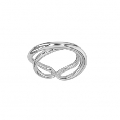 Bague 2 rangs croisés argent 925/1000