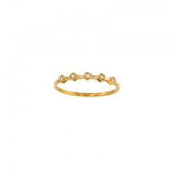 Bague 5 diamants 0,08ct GVS sertis clos, Or 750/1000