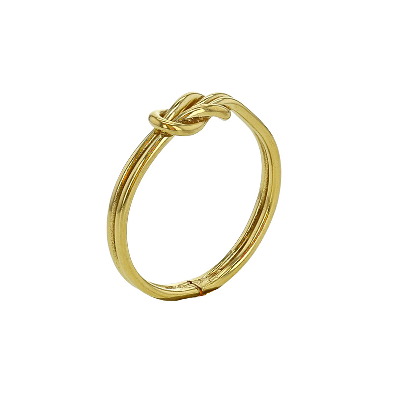 Bague à 2 fils motif noeud en argent 925/1000 rhodié