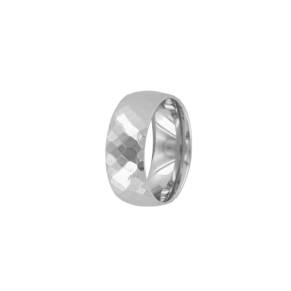 Bague acier à facettes