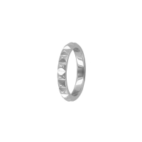 Bague acier à facettes en relief