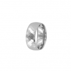 Bague acier à facettes