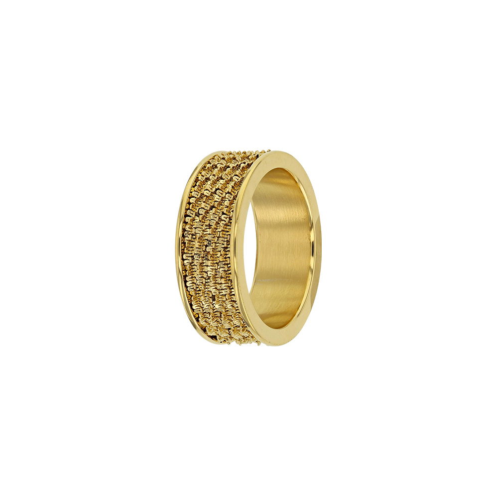 Bague acier avec motif maille