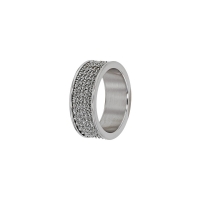 Bague acier avec motif maille