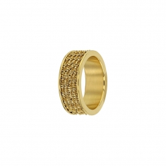 Bague acier avec motif maille