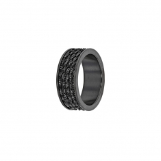 Bague acier avec motif maille