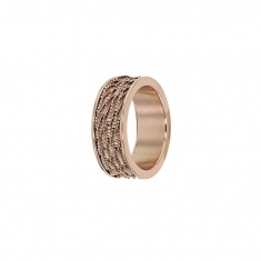 Bague acier avec motif maille