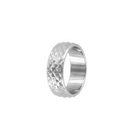 Bague acier brillant ciselé
