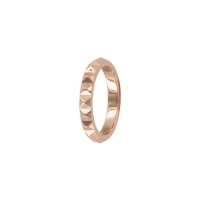 Bague acier doré-rose à facettes en relief