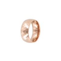 Bague acier doré-rose à facettes