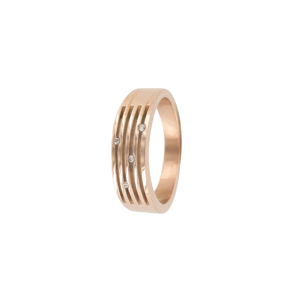 Bague acier et pierres synthétiques