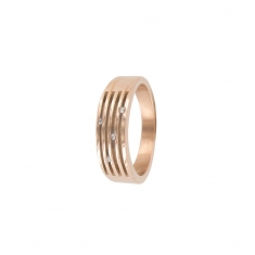 Bague acier et pierres synthétiques