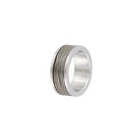 Bague acier gun avec effets ondulés