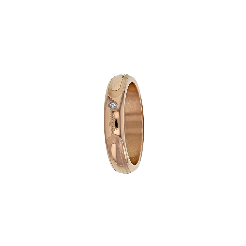 Bague acier Love avec oxydes de zirconium