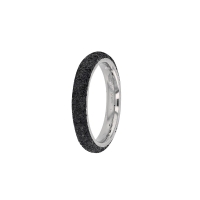 Bague acier pailletée noir