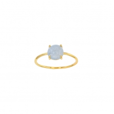 Bague Aigue-marine diam. 7mm, Or 750/1000