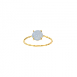 Bague Aigue-marine diam. 7mm, Or 750/1000