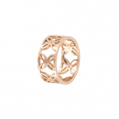 Bague ajourée motif fleur en acier