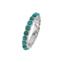 Bague argent 925/1000 avec des petites pierres en turquoise véritable