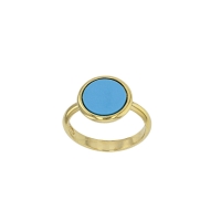 Bague argent 925/1000 doré avec turquoise reconstituée
