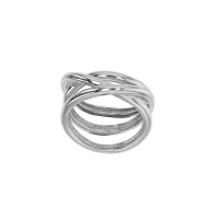 Bague argent 925/1000 rhodié 3 rangs entrelacés