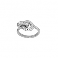 Bague argent 925/1000 rhodié cercles entrelacés