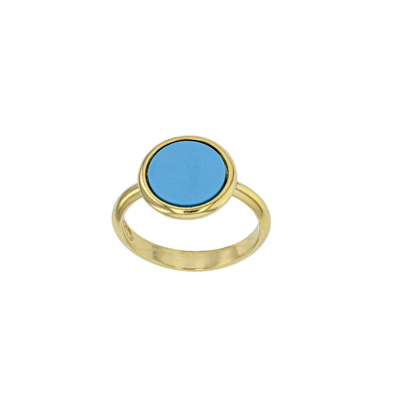 Bague argent 925/1000 doré avec turquoise reconstituée