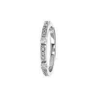 Bague argent rhodié 925/1000 avec oxydes de zirconium