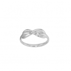 Bague argent rhodié 925/1000 ornée d'un motif infini