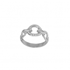 Bague argent rhodié 925/1000 ornée de mailles rondes