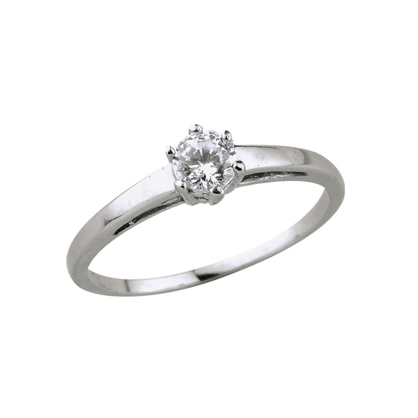 Bague argent rhodié 925/1000 et oxyde de zirconium