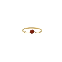 Bague avec chaînette ornée d'une pierre Lapis-lazuli traité, acier