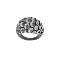 Bague avec motifs d'écailles en argent 925/1000