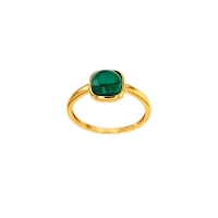 Bague cabochon Malachite Or 375/1000