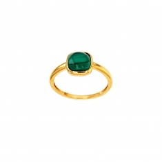 Bague cabochon Malachite Or 375/1000