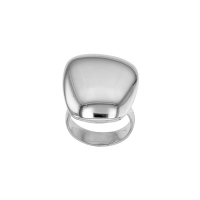 Bague carré large bombé en argent 925/1000 platiné