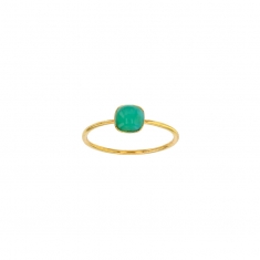 Bague Chrysoprase bombée, Or 750/1000