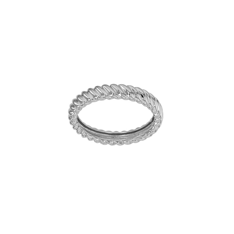 Bague ciselée en argent 925/1000 rhodié