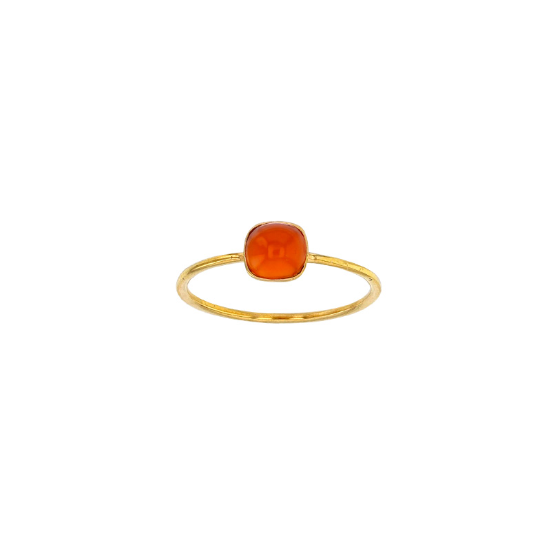 Bague Cornaline bombée, Or 750/1000