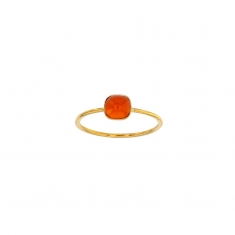 Bague Cornaline bombée, Or 750/1000